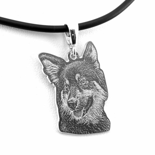 Srebrna zawieszka foto psa Syriusz