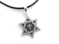 Srebrna zawieszka Gwiazda Dawida z krzyżem