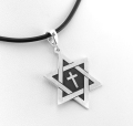 Srebrna zawieszka Gwiazda Dawida z krzyżem