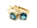 Kolczyki z niebieskim topazem i diamentami
