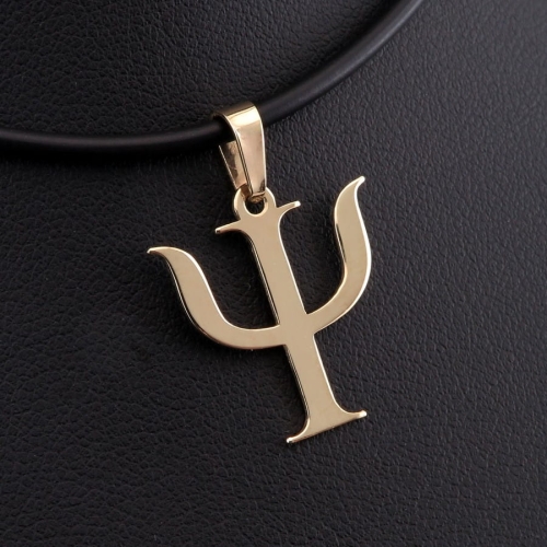 Złota zawieszka symbol litera PSI