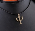 Złota zawieszka symbol litera PSI