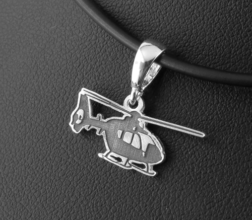 Srebrna zawieszka helikopter