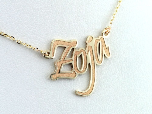 Złoty naszyjnik imię Zoja