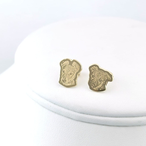 Złote kolczyki pieski