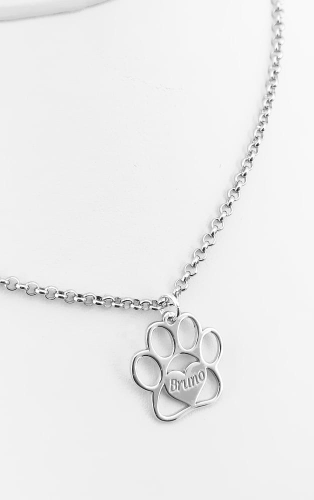 Srebrna zawieszka psia łapa Bruno