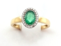 Pierścionek ze szmaragdem i cyrkoniami