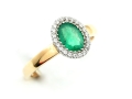 Pierścionek ze szmaragdem i cyrkoniami