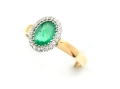 Pierścionek ze szmaragdem i cyrkoniami