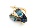 Kolczyki z diamentami z szafirami i topazami London Blue
