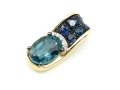 Zawieszka z diamentami, szafirami i topazem London Blue