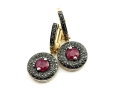Kolczyki z czarnymi diamentami i rubinem