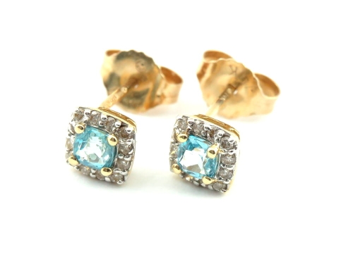 Kolczyki z diamentami i topazami