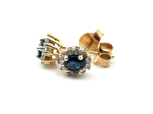 Kolczyki z diamentami i szafirami