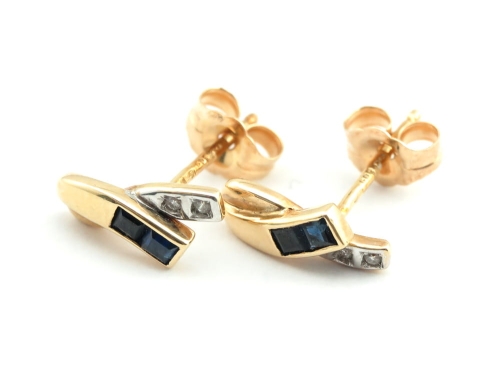 Kolczyki z diamentami i z szafirami