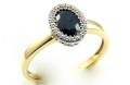 Pierścionek z szafirem i cyrkoniami