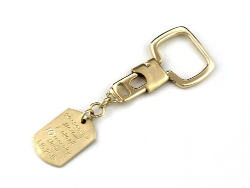 Solidny Złoty breloczek z grawerem
