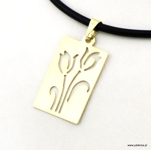 Złota zawieszka-Tulipany  22mm