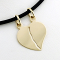 złota zawieszka serce do przełamania taliowane