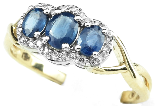 Pierścionek z szafirami i diamentami