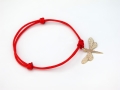 Bransoletka sznurkowa ze złotą ważką