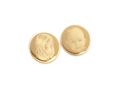 Złote kolczyki ze zdjęciem