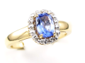 Pierścionek z diamentami i tanzanitem