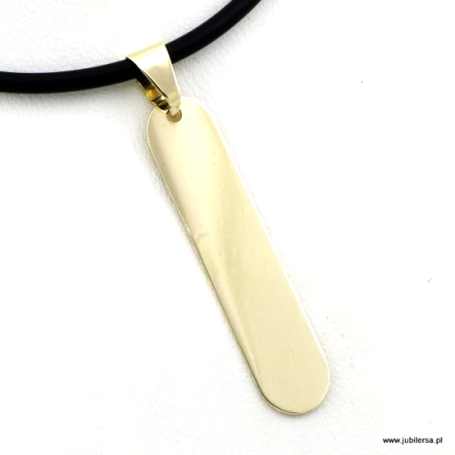 Złota zawieszka podłużna 32 mm