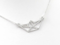 Srebrny naszyjnik z łódeczką origami 