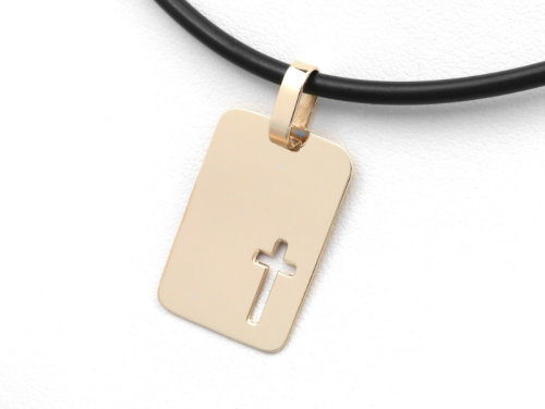 Złota zawieszka z krzyżykiem 20 mm