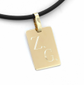 Złota zawieszka prostokątna dla chłopca