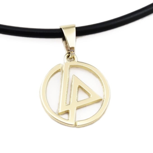 Złoty wisior z logo Linkin Park