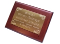 Mosiężna tabliczka z grawerowaną dedykacją 