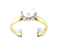 Pierścionek z brylantami i perłą