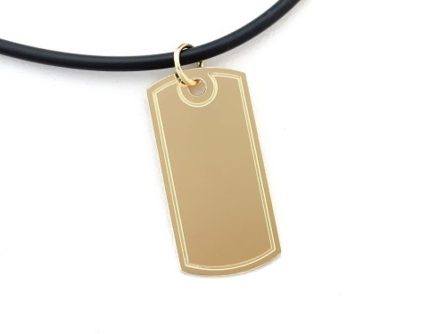 Złoty nieśmiertelnik 29 x 14 mm