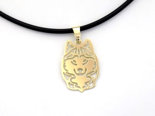 Złota zawieszka - Husky