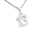 Srebrny wisior cyfra 13