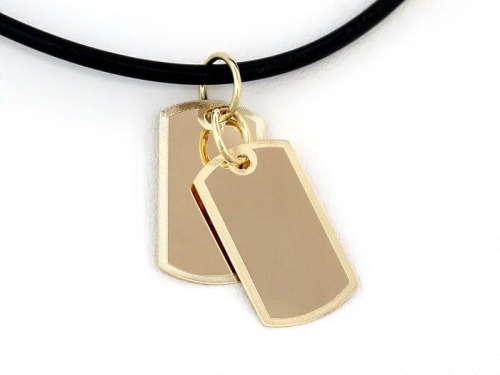 Złote nieśmiertelniki - komplet 2 sztuki