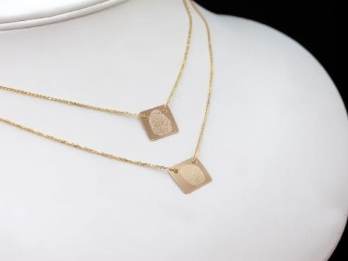 Naszyjnik + zawieszki z odciskami palca