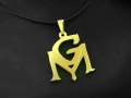 Złota zawieszka -symbol GM