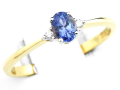 Pierścionek z diamentami i tanzanitem