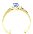 Pierścionek z diamentami i tanzanitem