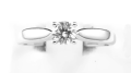 Pierścionek z białego złota z brylantem