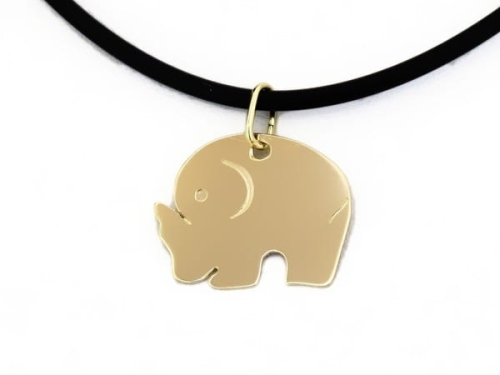 Złota zawieszka słonik nr 2