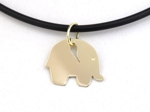 Złota zawieszka słonik nr 1