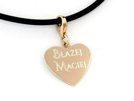 Złote Charms duże serce