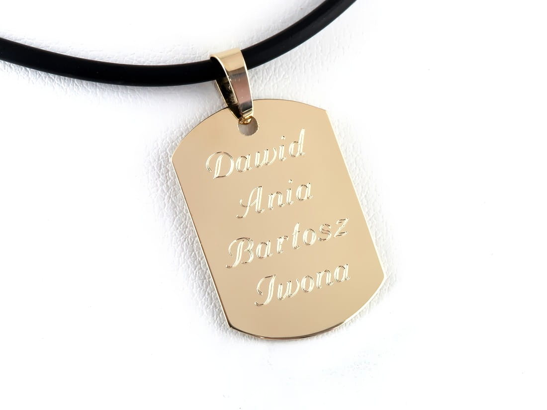 Złoty nieśmiertelnik 24 mm