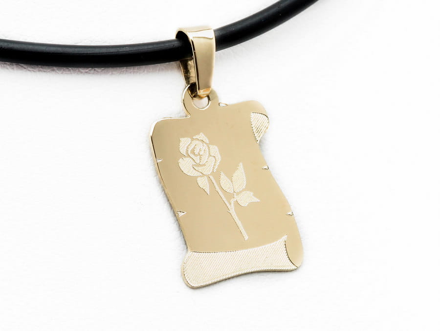 Złota zawieszka papirus 18mm