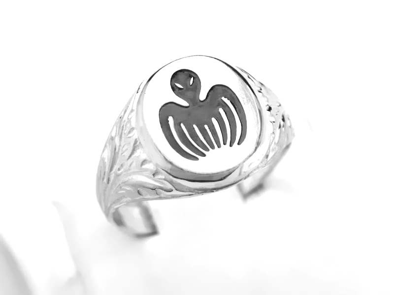 Mały Owalny srebrny sygnet