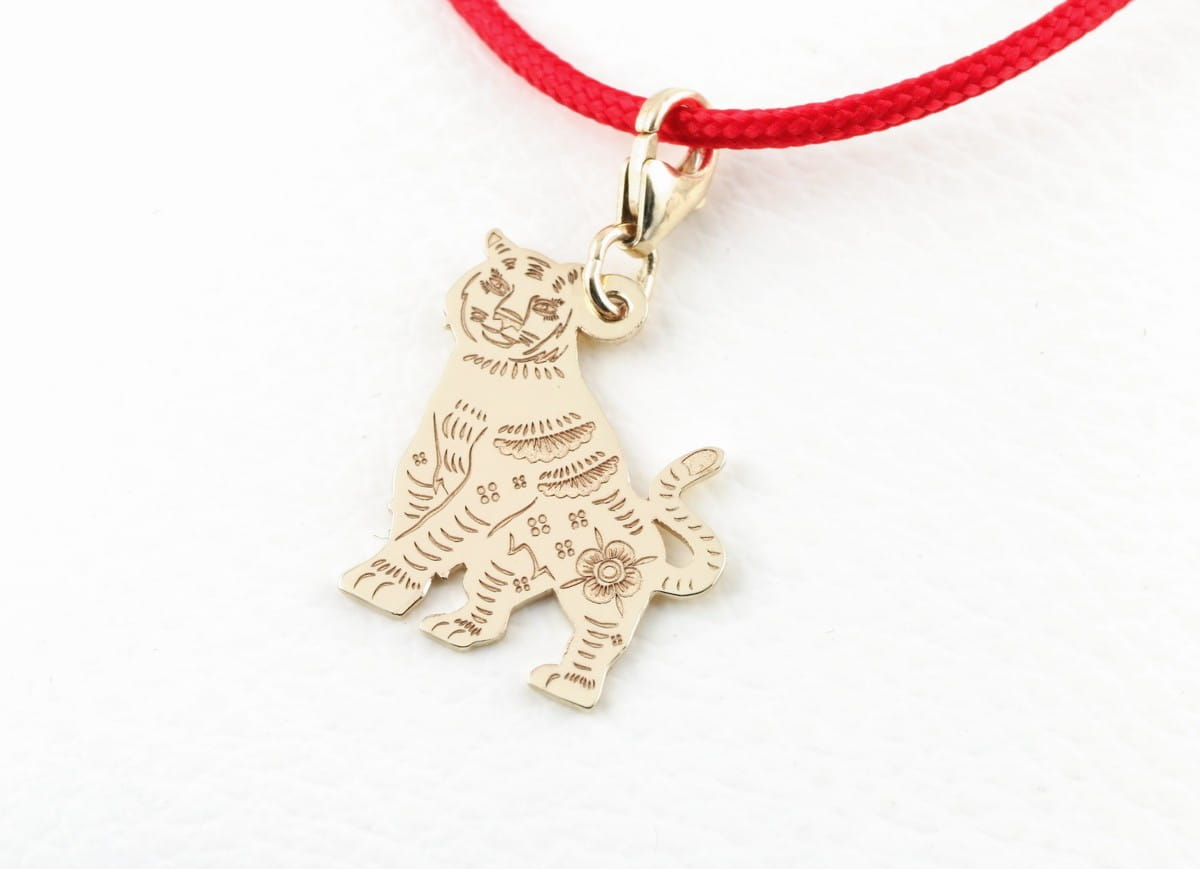 Złoty charms Tygrys